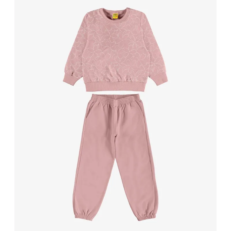 Conjunto Blusão Com Calça Menina Rovi Kids Rosa 1