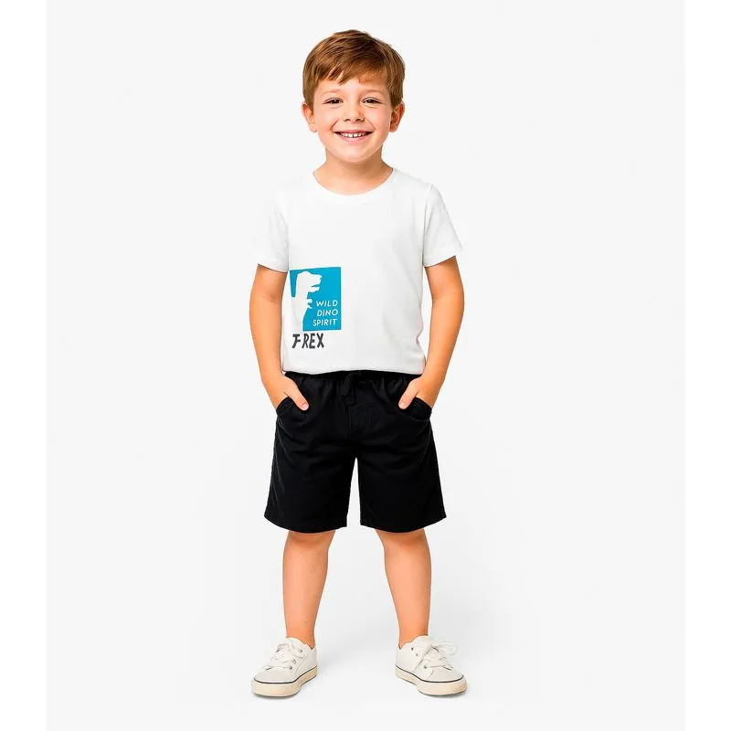 Conjunto Infantil Camiseta Com Bermuda Select Bege P