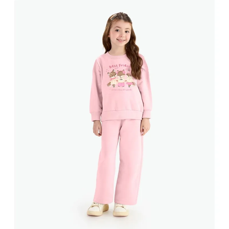 Conjunto Blusão Com Calça Feminina Rovi Kids Rosa 4