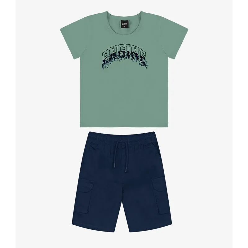 Conjunto Infantil Camiseta com Bermuda Select Verde 8