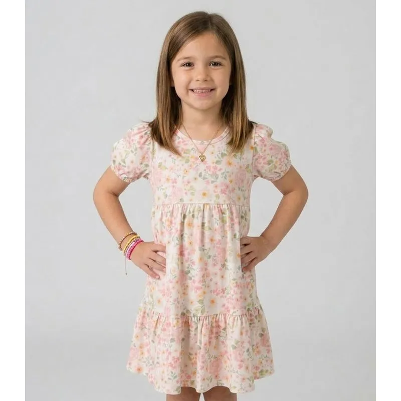 Vestido Infantil Com Franzido na Saia Select Rosa 8