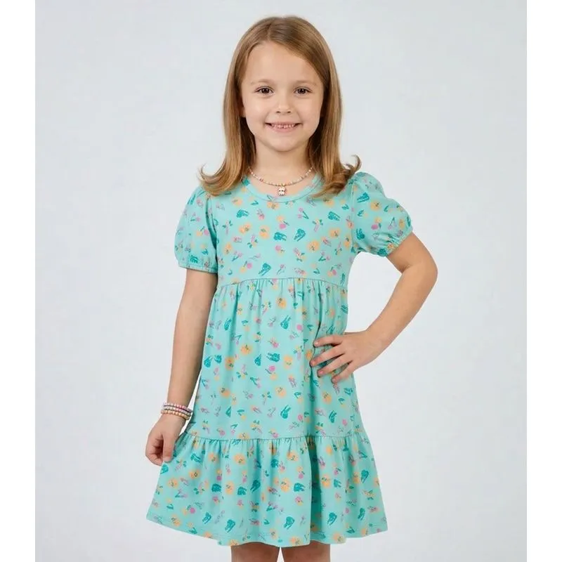 Vestido Infantil Com Franzido na Saia Select Azul 4