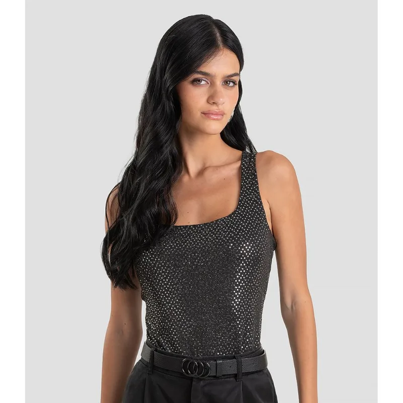 Body Feminino em Malha Lantejoula Dianna Preto M
