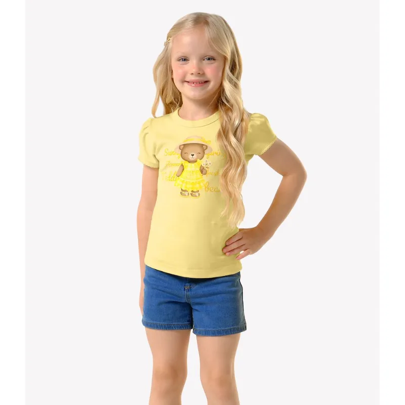 Conjunto Infantil Blusa Com Shorts Trcik Nick Amarelo 2