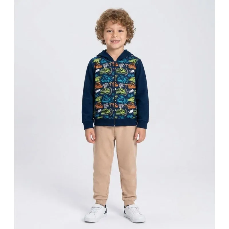Conjunto Moletom Menino Jaqueta E Calça Kappes Azul 6