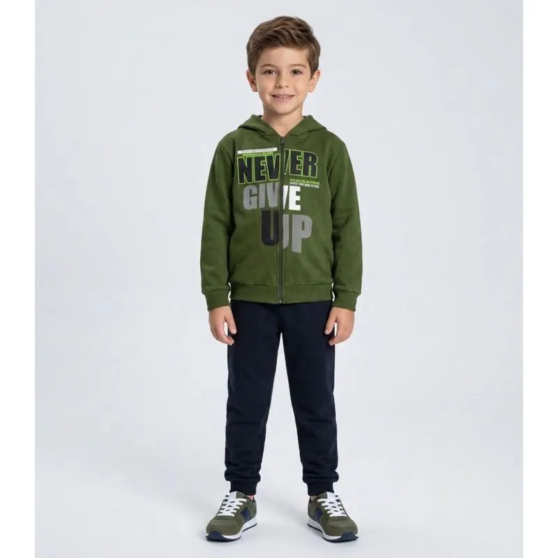 Conjunto Moletom Menino Jaqueta E Calça Kappes Verde 14