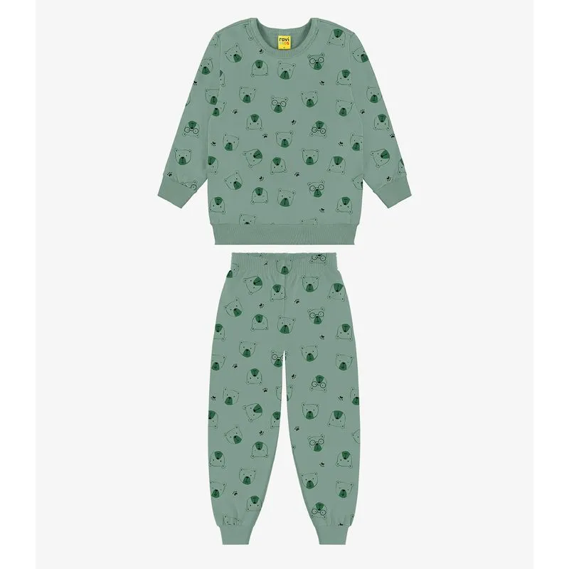 Conjunto Blusão Com Calça Menino Rovi Kids Verde 8