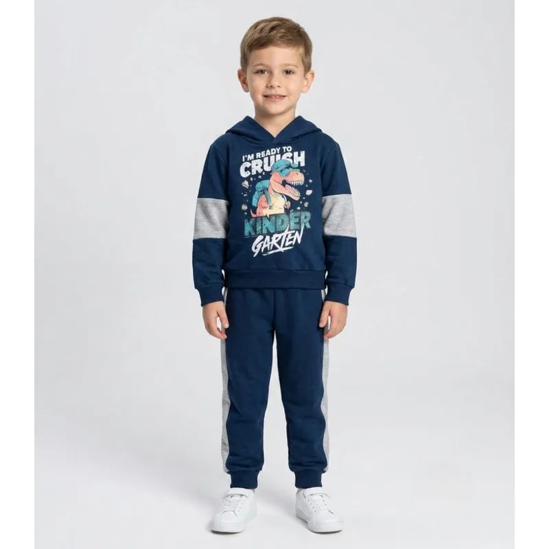 Conjunto Moletom Menino Blusão E Calça Kappes Azul 2