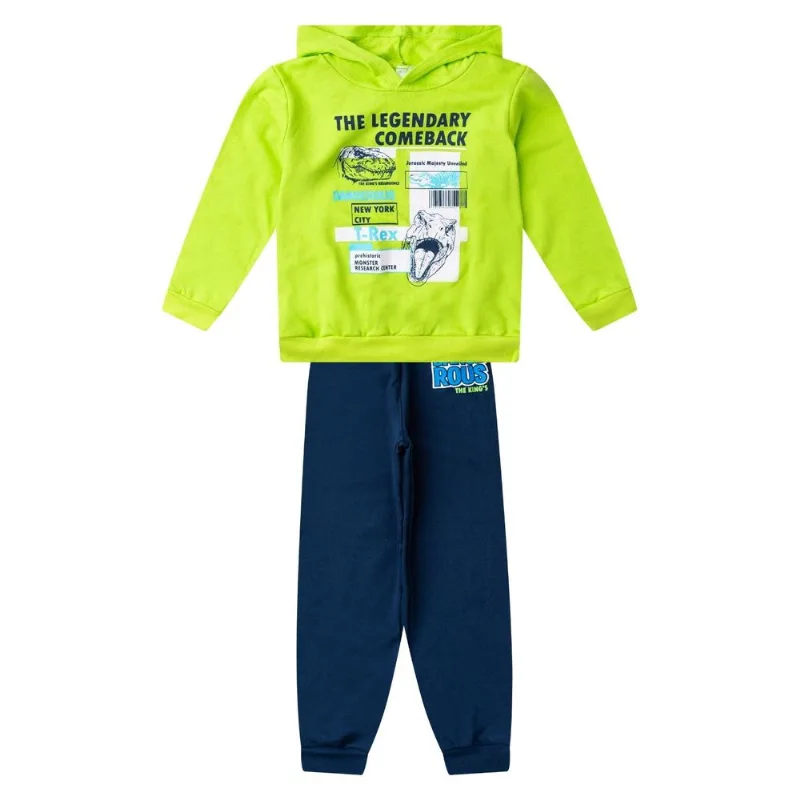 Conjunto Moletom Menino Blusão E Calça Select Verde 6