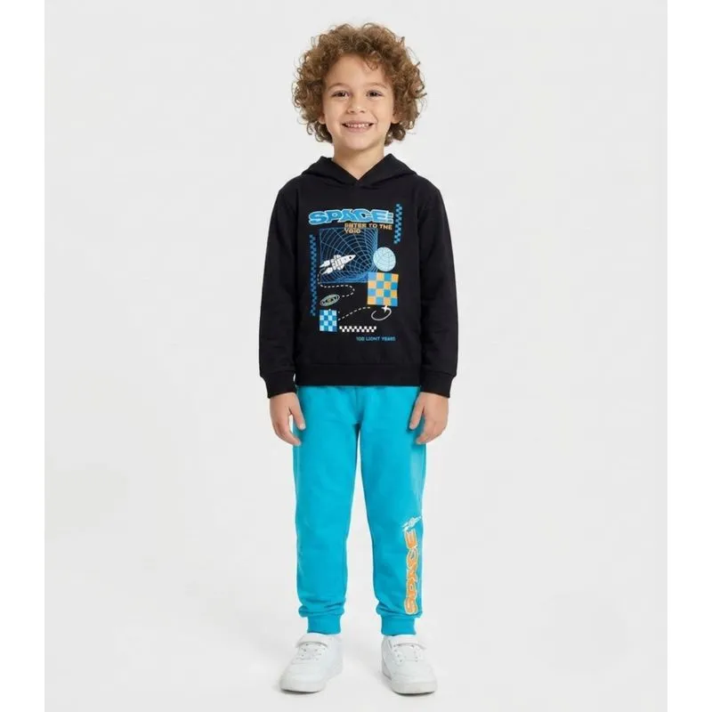Conjunto Moletom Menino Blusão E Calça Kappes Preto 6