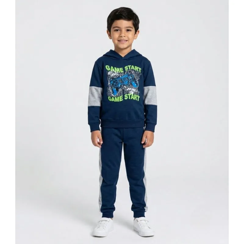 Conjunto Moletom Menino Blusão E Calça Kappes Azul 4