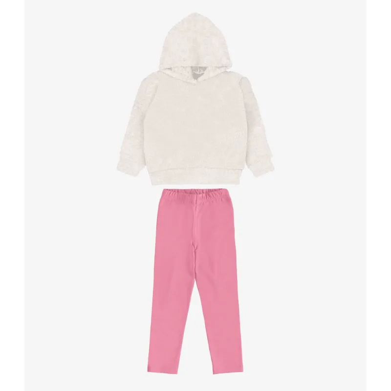 Conjunto Blusão Com Legging Menina Rovi Kids Bege 3