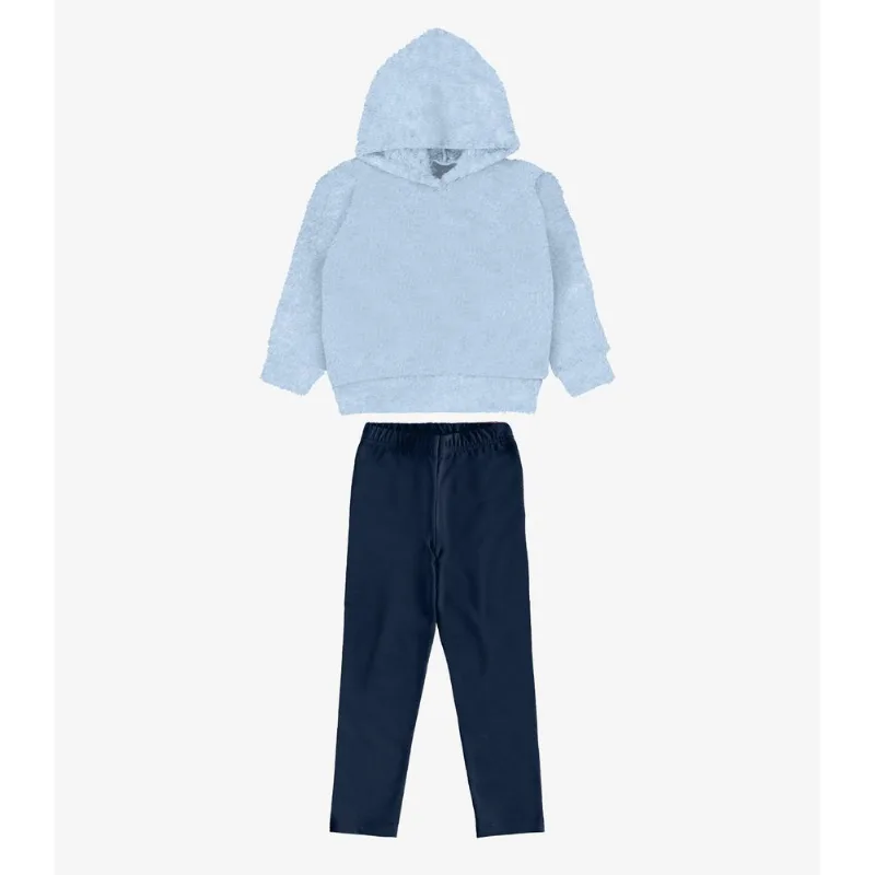 Conjunto Blusão Com Legging Menina Rovi Kids Azul 3