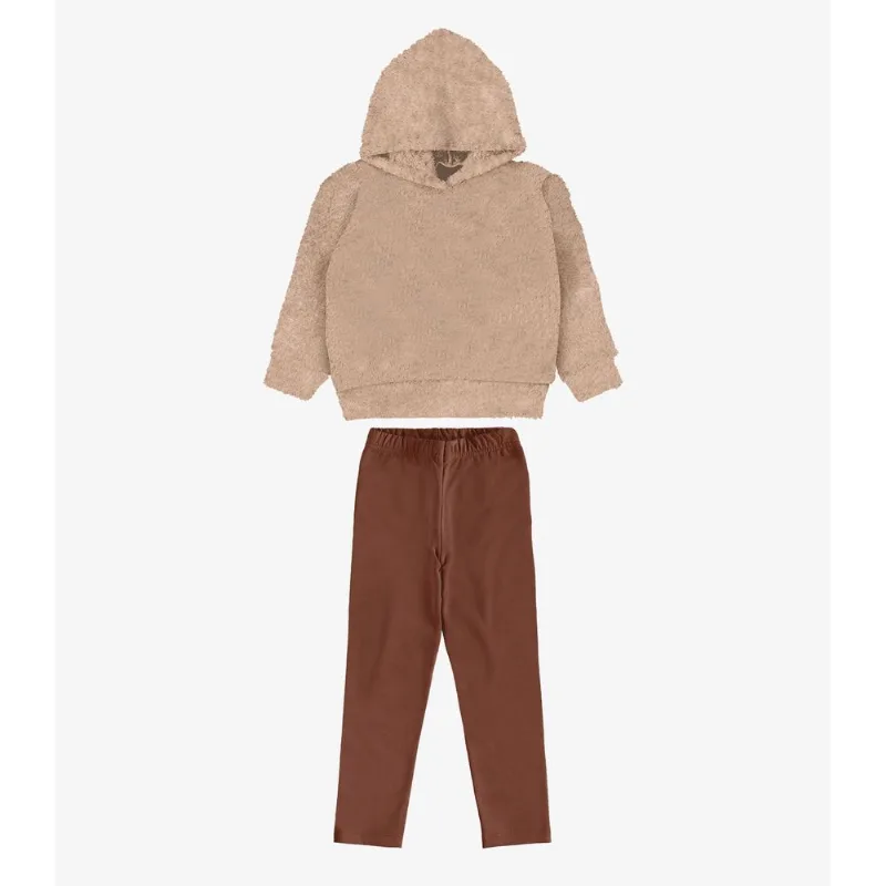 Conjunto Blusão Com Legging Menina Rovi Kids Marrom 3