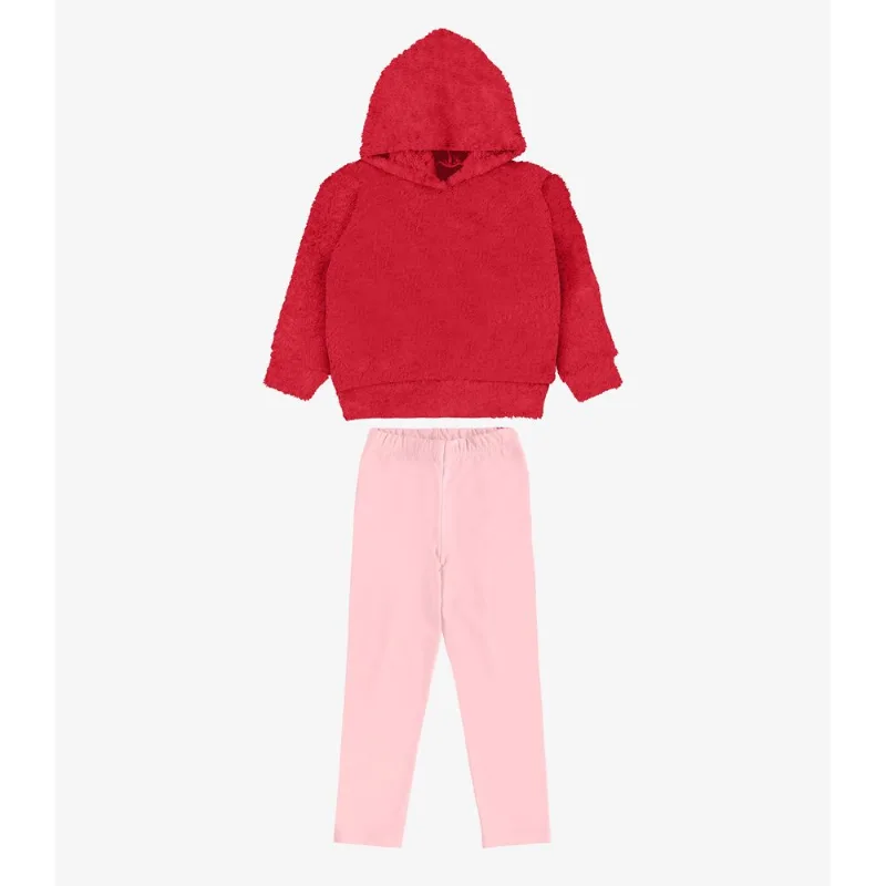 Conjunto Blusão Com Legging Menina Rovi Kids Vermelho 1