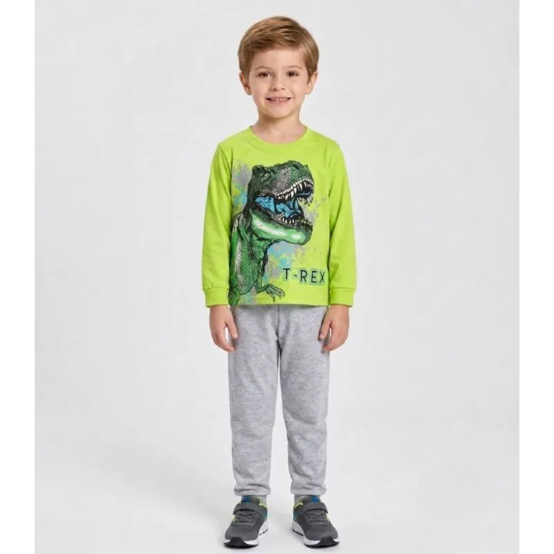 Conjunto Menino Blusa Longa E Calça Kappes Verde G