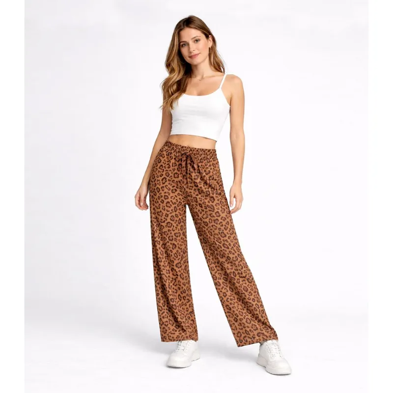 Calça De Onça Feminina Com Elástico Select Marrom M