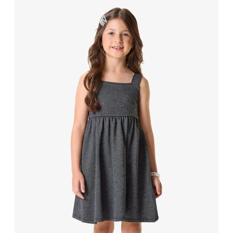 Vestido Menina Infantil Moletom Rovi Kids Preto 14