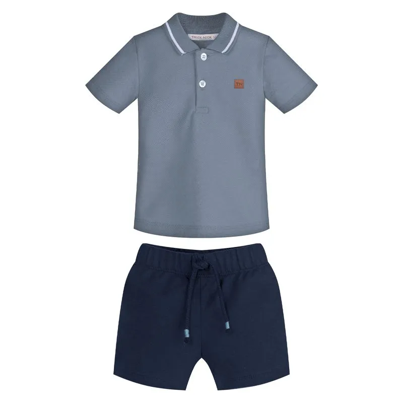 Conjunto Infantil Polo Com Bermuda Trick Nick Azul 1