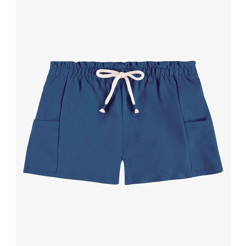 Shorts Infantil Menina Moletom Rovi Kids Azul 2