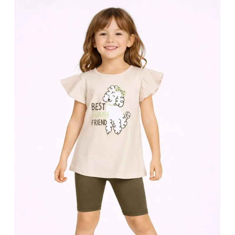Conjunto Infantil Blusa Com Short Ciclista Select Verde 10