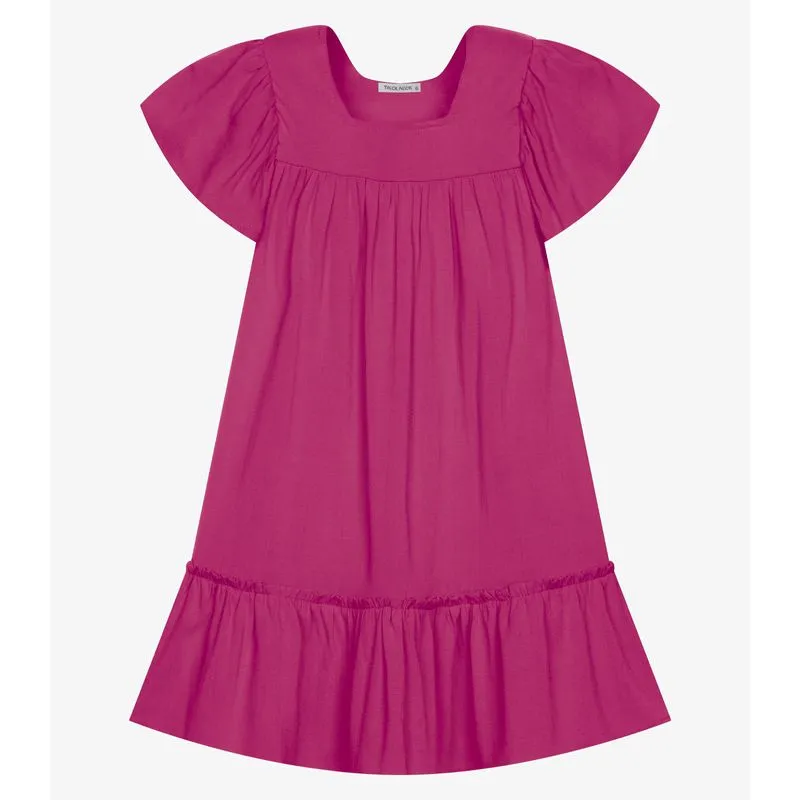 Vestido Infantil Viscose Liso Trick Nick Rosa 14