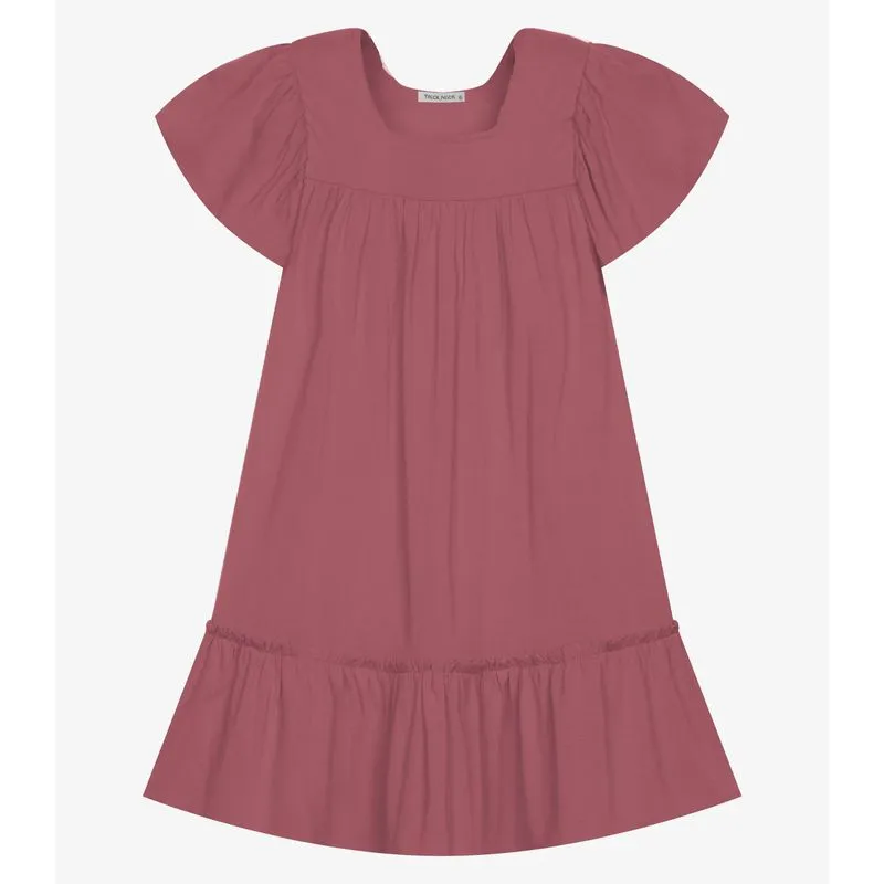 Vestido Infantil Viscose Liso Trick Nick Rosa 10