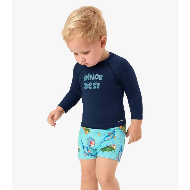 Conjunto Camiseta Manga Longa E Sunga UV Rovi Kids Azul 10