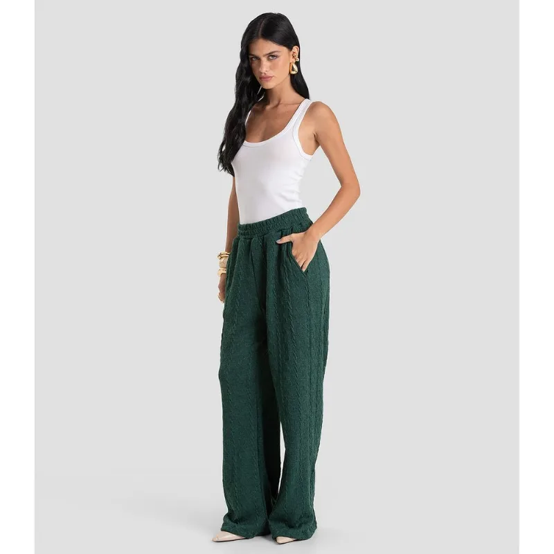 Calça Feminina em Malha Tricot Rustic Dianna Verde P