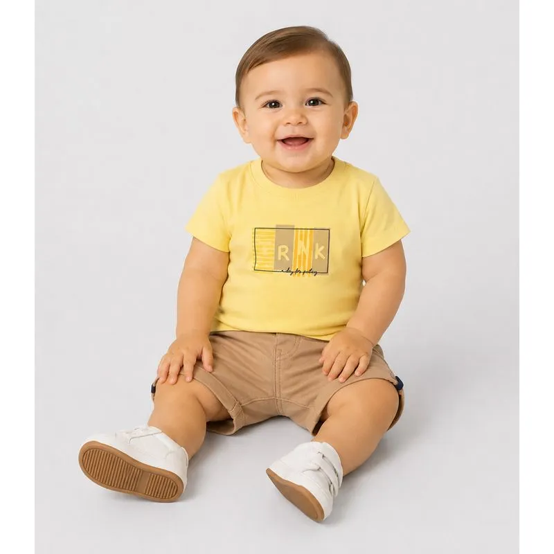 Conjunto Infantil Camiseta Com Bermuda Trick Nick Amarelo M