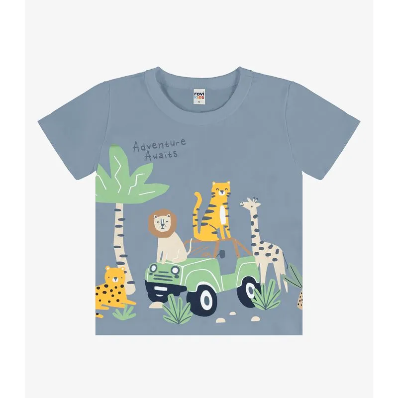 Camiseta Infantil Com Estampa Rovi Kids Azul 4