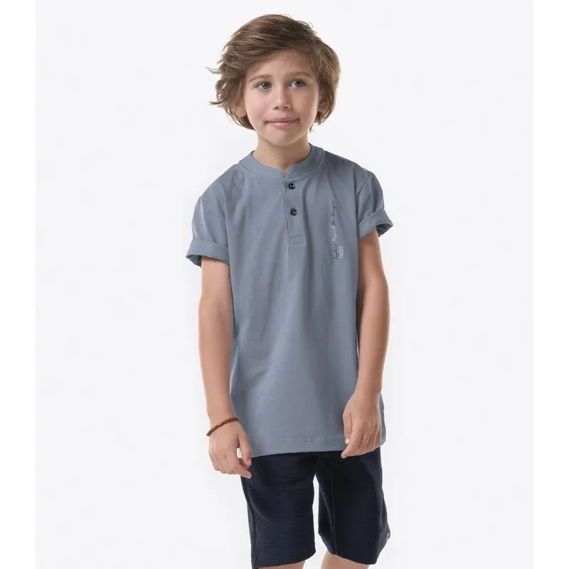 Conjunto Infantil Camiseta Com Bermuda Trick Nick Azul 10