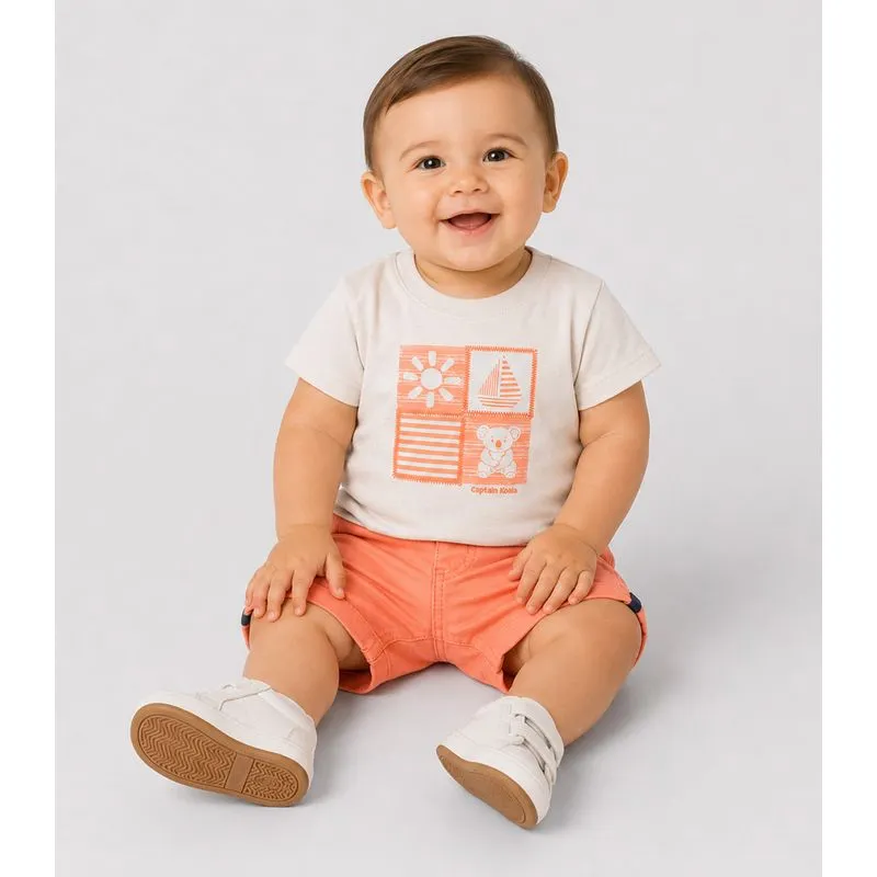 Conjunto Infantil Camiseta Com Bermuda Trick Nick Branco G