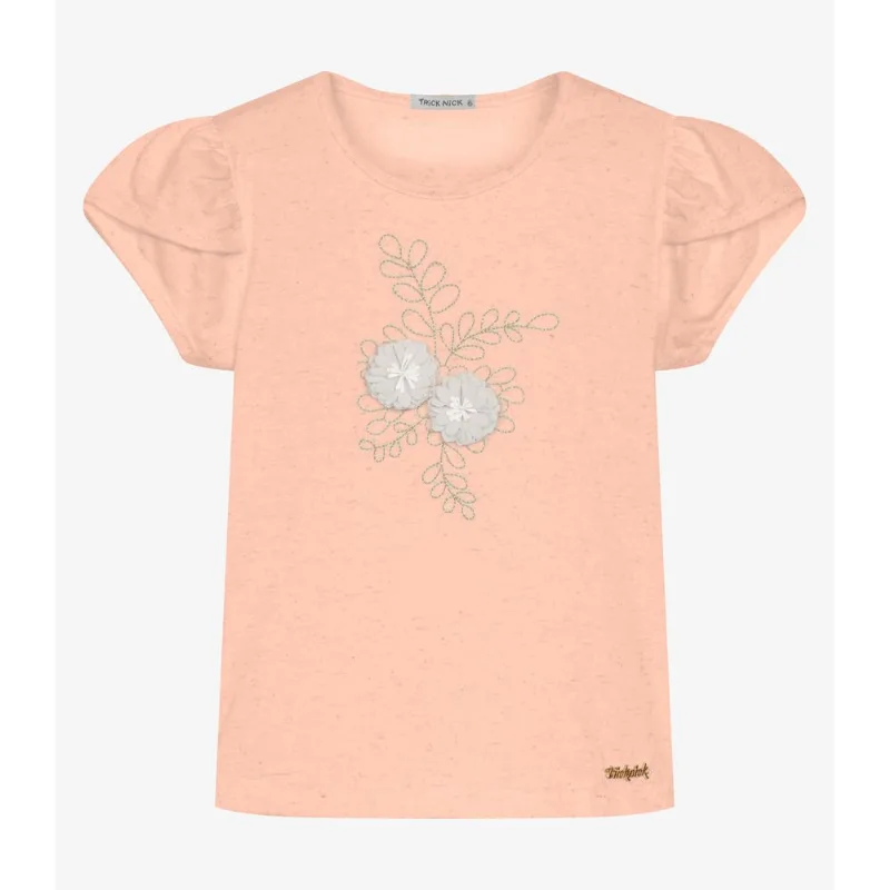 Blusa Infantil Meia Malha Com Bordado Trick Nick Rosa 10