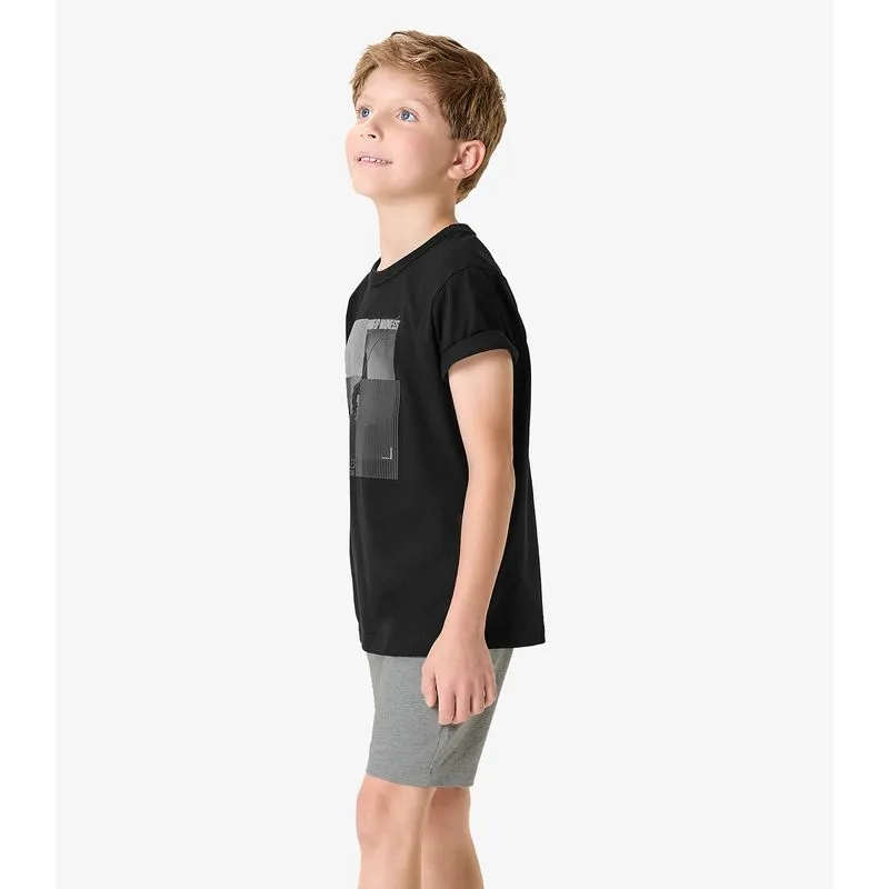 Conjunto Camiseta Com Bermuda Infantil Rovi Kids Preto 12