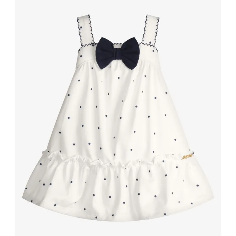 Vestido Infantil Malha Tech Poá Trick Nick Bege 3