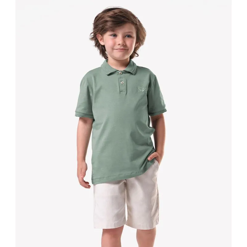 Conjunto Infantil Polo Com Bermuda Trick Nick Verde 12