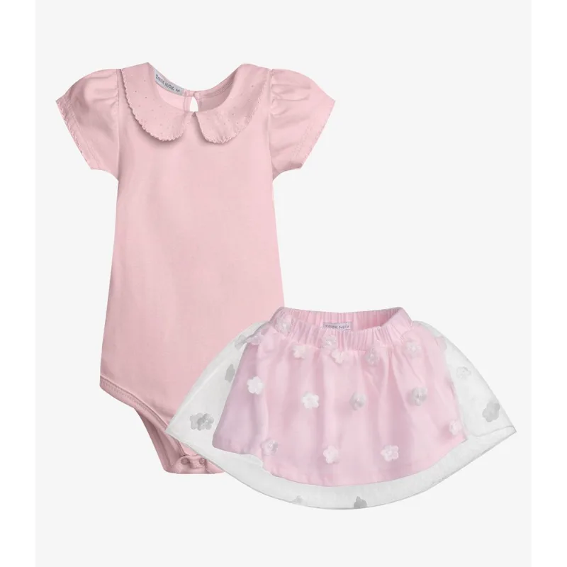 Conjunto Menina Body Com Saia Trick Nick Rosa 1