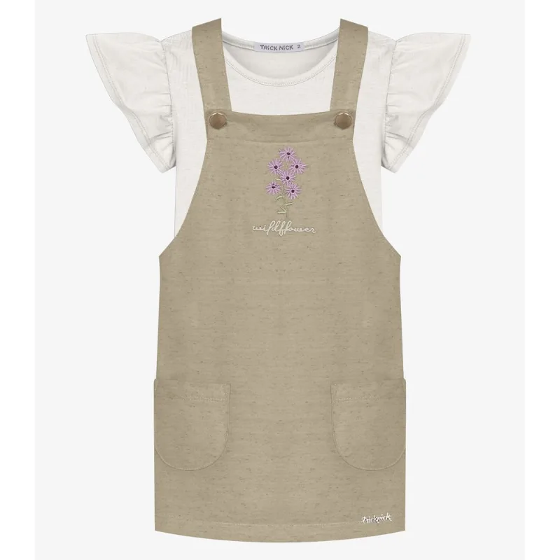 Conjunto Infantil Blusa Com Salopete Trick Nick Bege 10