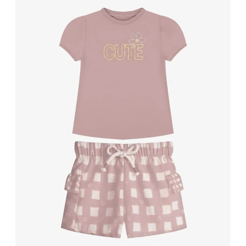 Conjunto Menina Blusa Com Shorts Trick Nick Rosa 2