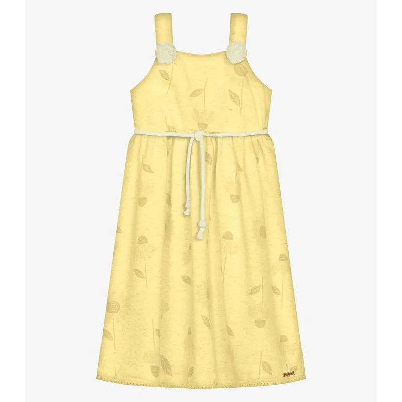 Vestido Infantil Moletinho Estampado Trick Nick Amarelo 12