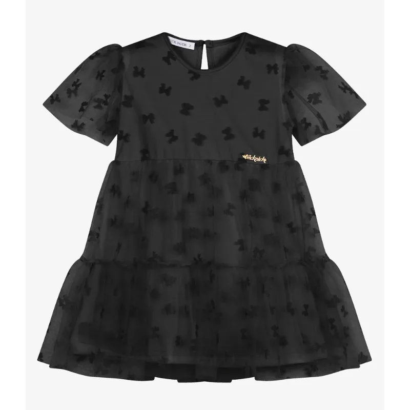 Vestido Feminino Infantil Com Tule Trick Nick Preto 6