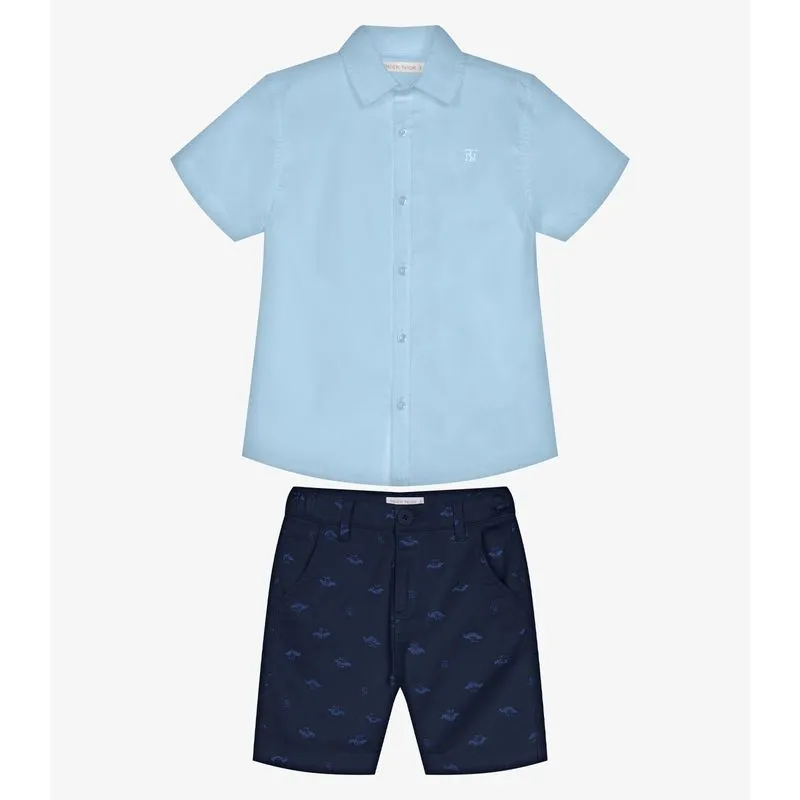 Conjunto Infantil Camisa Com Bermuda Trick Nick Azul 3