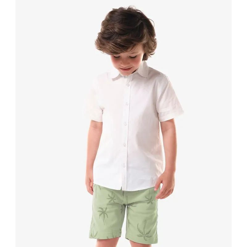 Conjunto Infantil Camisa Com Bermuda Trick Nick Bege 14