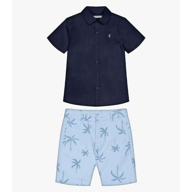 Conjunto Infantil Camisa Com Bermuda Trick Nick Azul 10