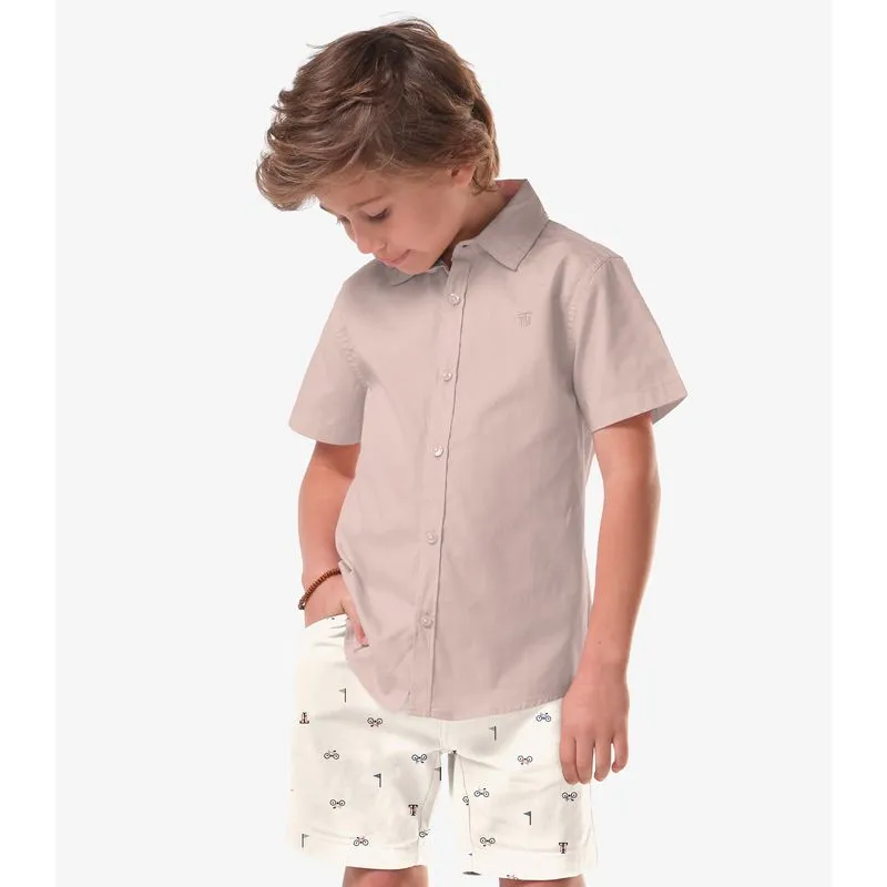 Conjunto Infantil Camisa Com Bermuda Trick Nick Rosa 1