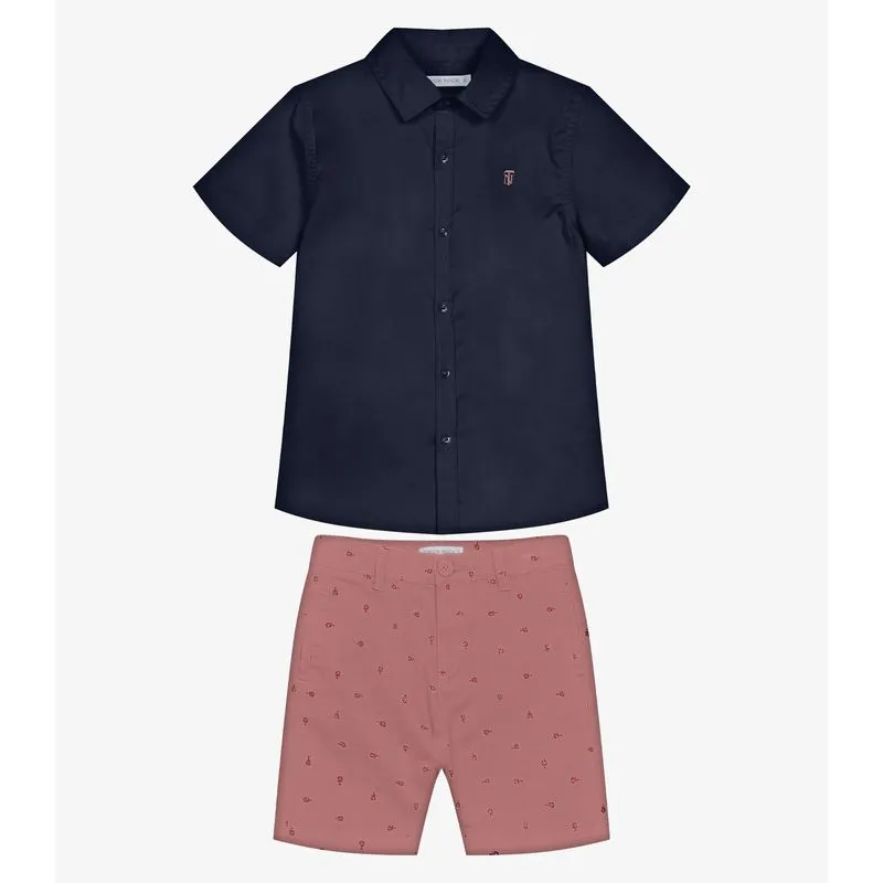 Conjunto Infantil Camisa Com Bermuda Trick Nick Azul 12