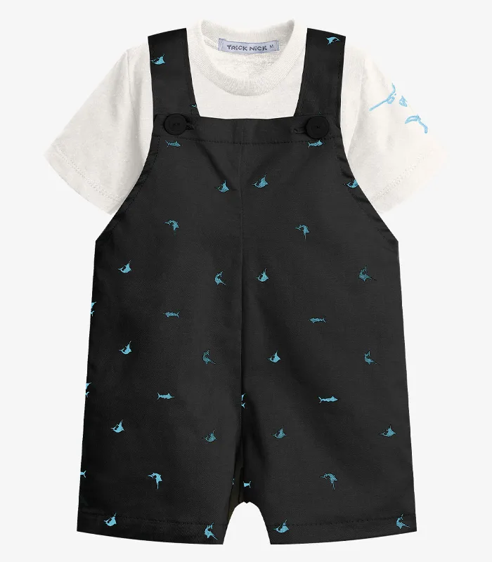 Conjunto Infantil Camiseta E Jardineira Trick Nick Preto 3