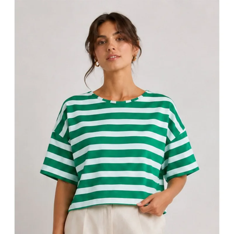 Blusa Feminina Listrada Infinita Cor Verde GG