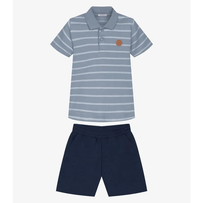 Conjunto Infantil Polo Com Bermuda Trick Nick Azul 10